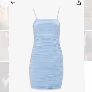 Ruched Bodycon Baby Blue dress
